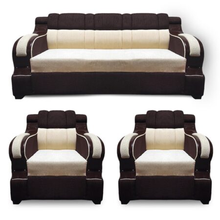 Owleaf Chesti Fabric Beige Sofa Set