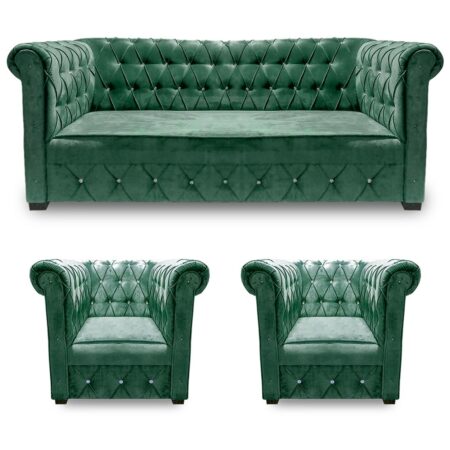 Owleaf Holland Green 3+1+1 Sofa Set