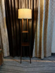 Owleaf Lofti Floor Lamp With Shelfs – Beige Shade
